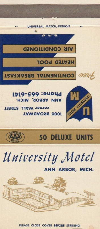 University Motel - Matchbook (newer photo)